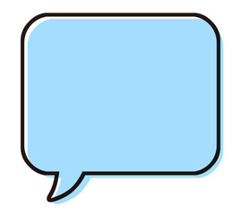 シンプルな吹き出し　イラスト素材　青