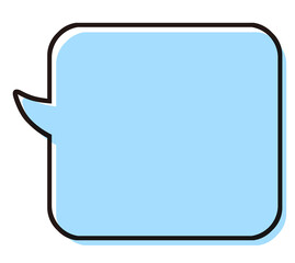 シンプルな吹き出し イラスト素材 青