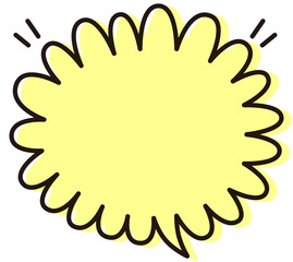 シンプルな吹き出し　嬉しい　イラスト素材　黄