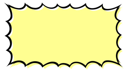 シンプルな吹き出し　衝撃　イラスト素材　黄