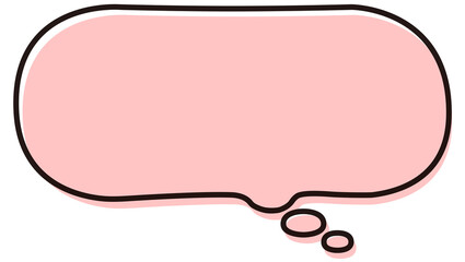 シンプルな横長の吹き出し　気持ち　イラスト素材　赤