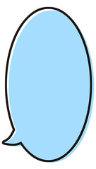 シンプルな縦長の吹き出し　イラスト素材　青