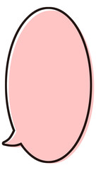 シンプルな縦長の吹き出し　イラスト素材　赤