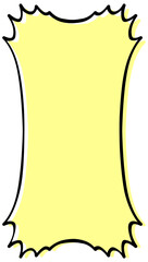 シンプルな縦長の吹き出し　衝撃　イラスト素材　黄