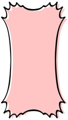 シンプルな縦長の吹き出し　衝撃　イラスト素材　赤