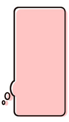 シンプルな縦長の吹き出し　気持ち　イラスト素材　赤