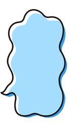 シンプルな縦長の吹き出し　不安　イラスト素材　青