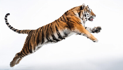 Obraz premium tiger Jumping on White Background