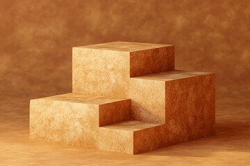 Warm Brown Geometric Display Podium
