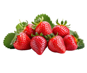 plusieurs fraises isolées sur un fond blanc