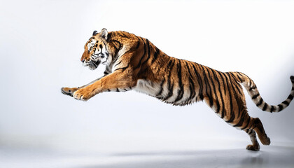 Obraz premium tiger Jumping on White Background