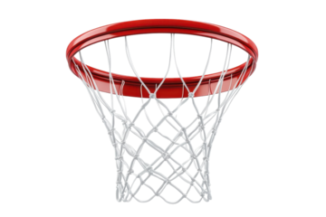 A vibrant basketball hoop against a bright background inviting all to shoot for the stars isolated on transparent background