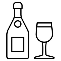 Champagne Outline Icon