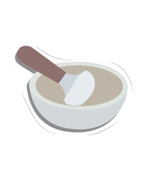 grinding bowl. mortar and pestle or bowl icon.Organic medicine and pharmaceutical utensil for aroma therapy and herbs.