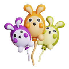 3D Bunny Balloon Characters