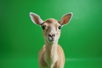 Fototapeta premium A charming young gazelle poses with a curious and gentle expression