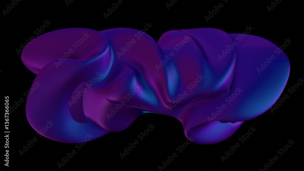Poster A swirling wave pattern in purple and blue hues, merging illusions and technology into a fluid, abstract form for a futuristic and dynamic visual design.......