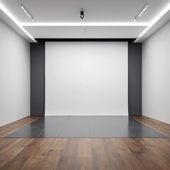 Modern Minimalist Studio Room with White Backdrop