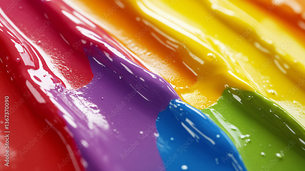 Aufkleber rainbow colored paint with immersive color blending and vibrant splashes creating a dynamic visual e