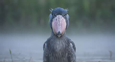 The Majestic Shoebill Stork Standing in a Swamp