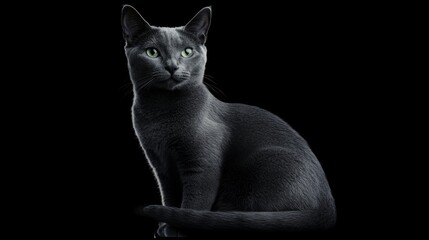 Rustic Gray Cat in a Dark Studio Portrait