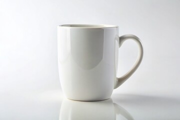 Fototapeta premium Blank White Coffee Mug Mockup Isolated on White Background - Design Template