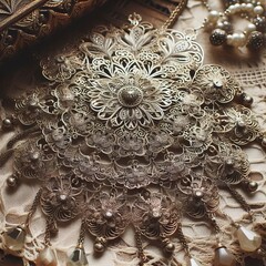 Obraz premium metal in a fan or chandelier