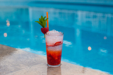 close up of a beautiful fruity alcoholic cocktail