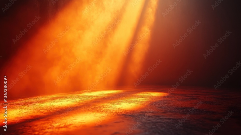 Poster orange gradient background with spotlight shine on center,vignette border presentation website templ