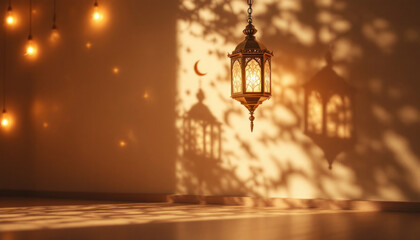 Golden Lantern Radiance: Capturing the Essence of Ramadan Illumination and Festive Cheer
