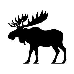 Moose silhouette set items clipart on a white background