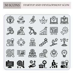 Fototapeta premium Startup and Development Icon,Modern Vector Illustration of Startup and Development Icon Representing Business Growth and Innovation