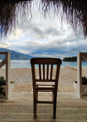 beautiful landscape on the beach near the sea in summer