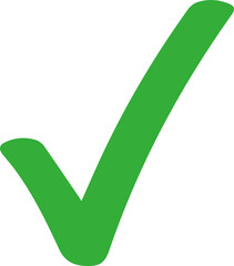 Green checkmark tick icon.  © JP