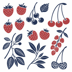 seamless pattern with berries