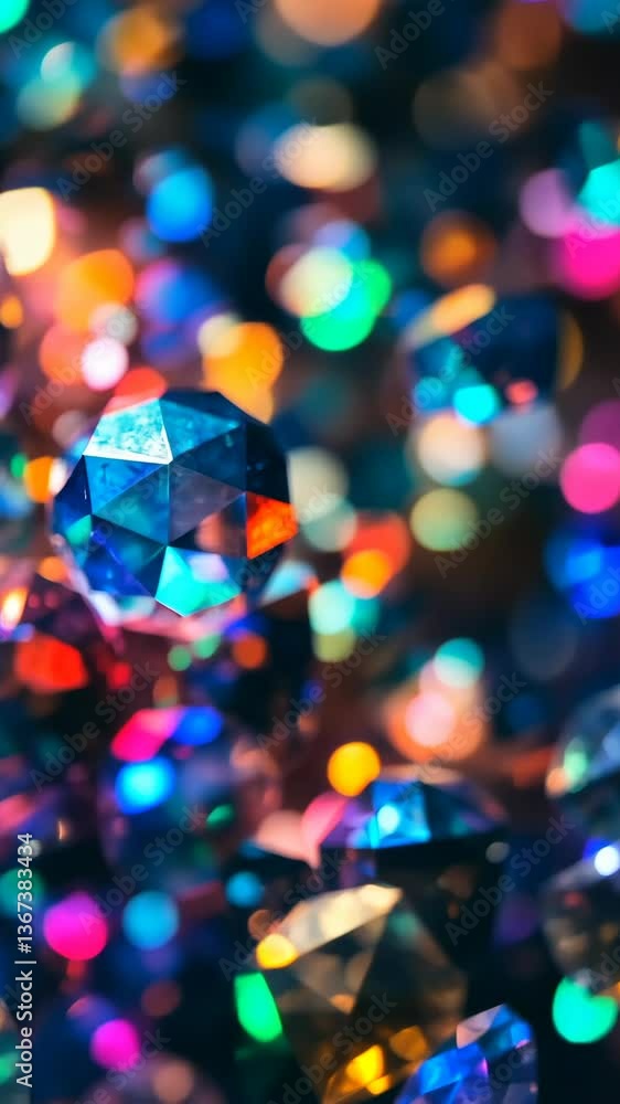 Poster colorful glimmering crystals create a dazzling display of light and reflections in an abstract setti