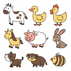 Naklejka premium set of animals