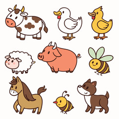 set of farm animals