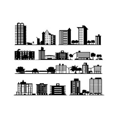 Obraz premium Silhouette of Condo Complex, Urban Skyline