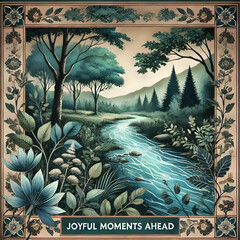 A tropical beach landscape with palm trees, lush greenery, and clear blue water under the sun and sky, perfect for a relaxing summer getaway