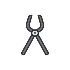Pliers colored icons, minimalist vector illustration ,simple transparent graphic element .Isolated on white background