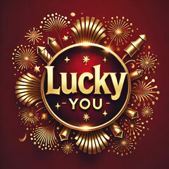 Golden vintage badge celebrating quality and anniversary with ribbon and emblem design