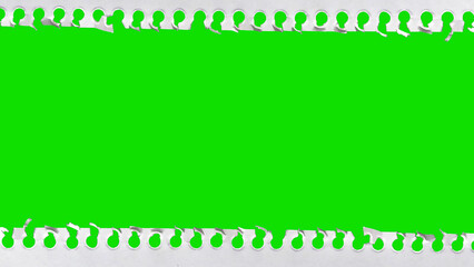 Ripped white paper pulled out from a ring notebook 