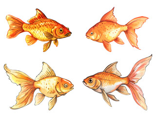Fototapeta premium Sea Fish Watercolour Vector Collection Design 