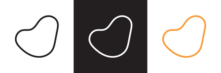 Organic shape text frames. Vector set of abstract doodle bubbles. Wavy textboxes.  Rounded quote elements pattern. Vector illustration. isolated on white and black background. EPS 10