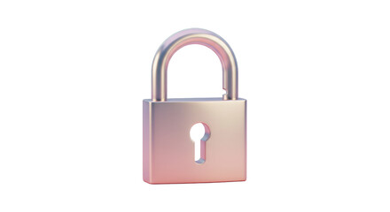 Isolated Padlock, Secure and Shimmering Metallic Design