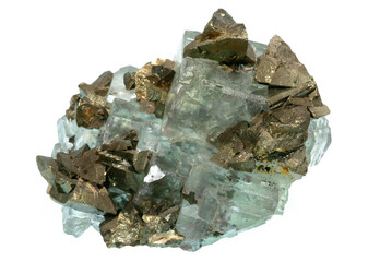 Mineral Chalcopyrite, Tetrahedral pyramid crystals of chalcopyri