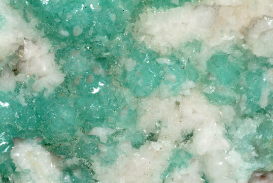Mineral Adamite, Varient Cupro-adamite, Aquamarine coloured crys
