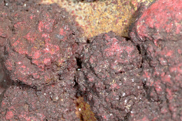 Mineral Cinnabar, Red crystaline mass, Almaden, Ciudad Real, Spa