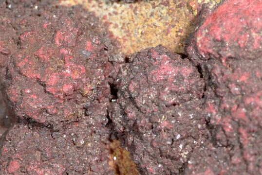 Mineral Cinnabar, Red crystaline mass, Almaden, Ciudad Real, Spa